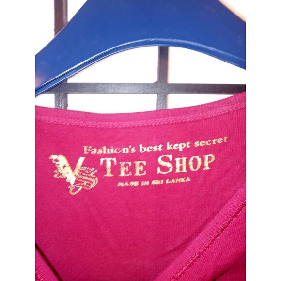 Victorias Secret Tee Shop Long Sleeve T-Shirt Red XS Fashion's Best Kept Secre - Picture 2 of 3